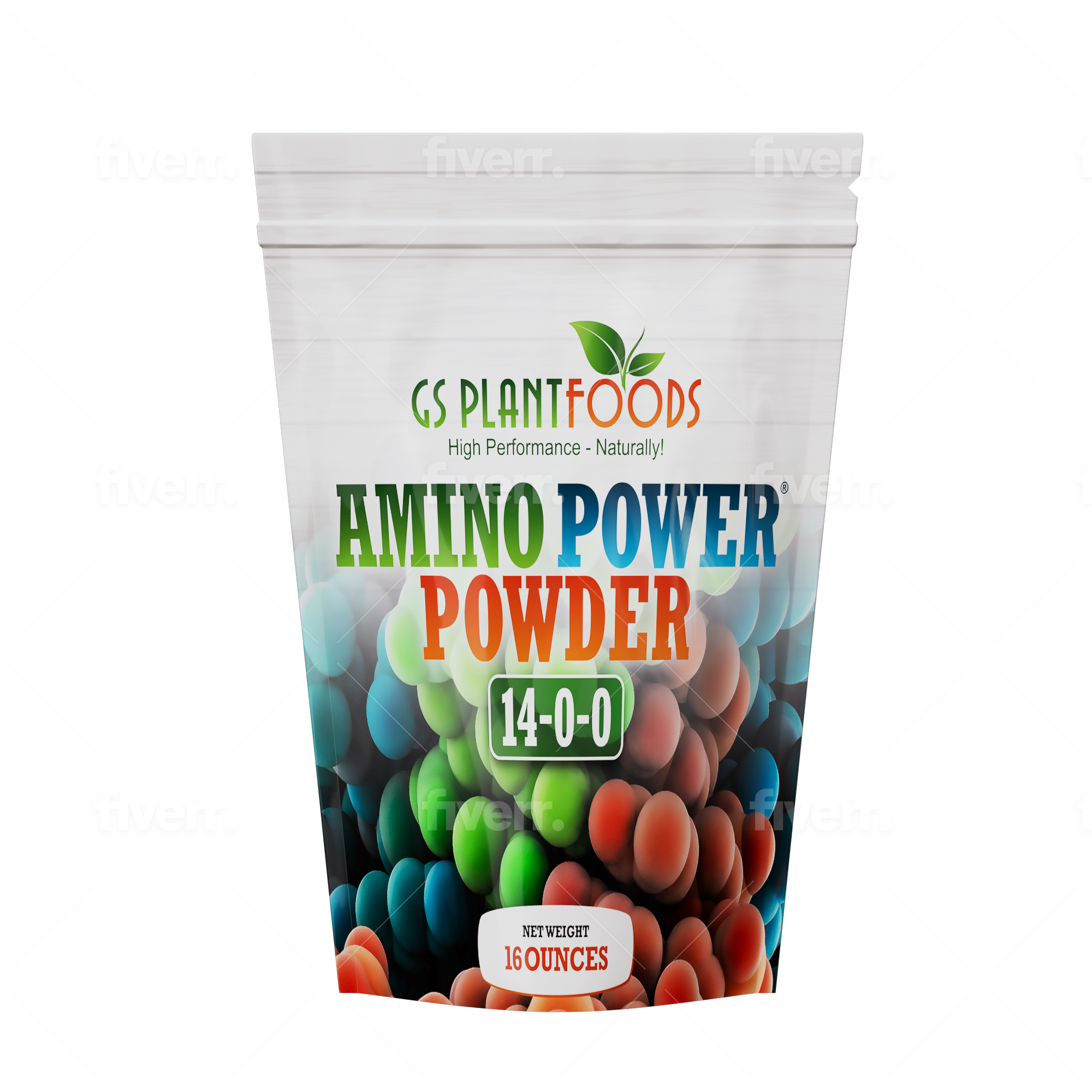 Amino Power Powder Nitrogen Fertilizer 16 oz - Plant-Based 100% Water Soluble High Nitrogen Source - 18 L-Amino Acids Chelating Agent for Foliar Spray, Turf, Vegetables, Fruits & Indoor Plants